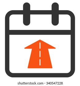 Future Day vector icon. Style is bicolor flat symbol, orange and gray colors, rounded angles, white background.
