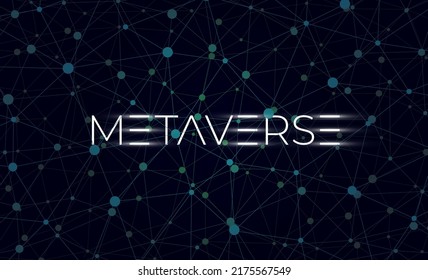 Future digital blockchain technology metaverse concept abstract background. Virtual reality universe futuristic particles geometric connection structure. Meta cyber space vector eps illustration