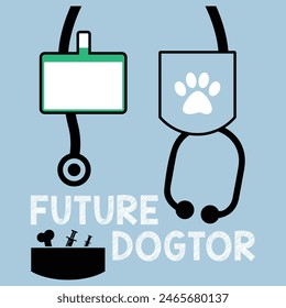 Future Dogtor Vet Student Funny Veterinarian Dog Graduate T-Shirt