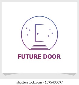 future door logo design template, furniture logo design vector