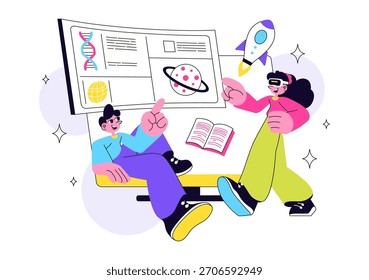 Future of Education Technology Vector Illustration Featuring Modern Digital Learning and Machines For Smart Academic Tools And Edtech In a Background