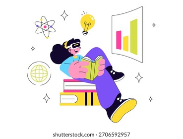 Future of Education Technology Vector Illustration Featuring Modern Digital Learning and Machines For Smart Academic Tools And Edtech In a Background