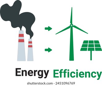 future of energy efficiency vector illustration