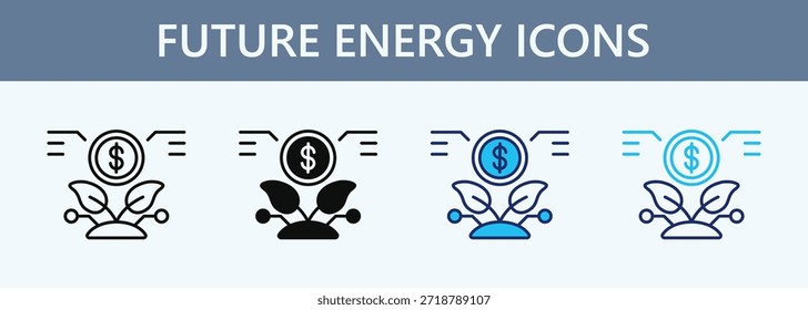 Future Energy Icon Set Multiple Style Collection