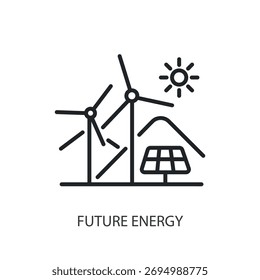 Future energy thin line icons. Original vector illustration.