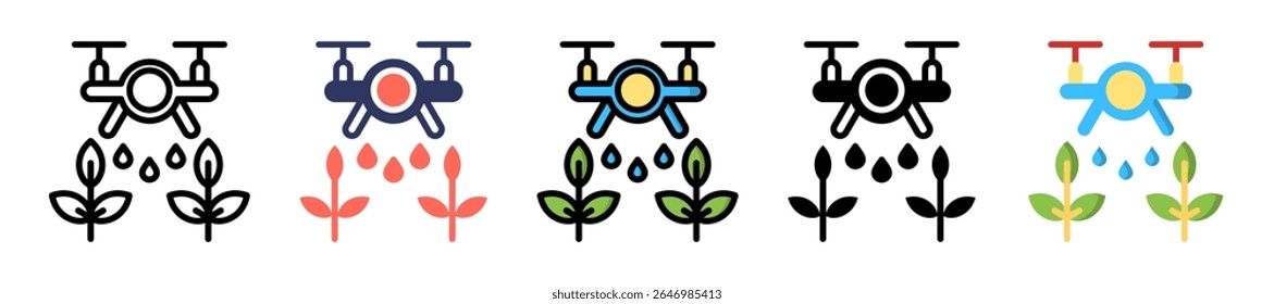 Future Farming Icon Multiple Vector Illustration