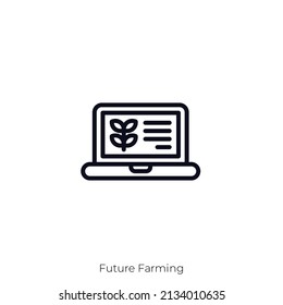 Das Symbol für künftige Landwirtschaft. Konkretes Stildesign einzeln auf weißem Hintergrund