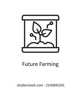 Ilustración de diseño de iconos de contorno del vector de agricultura futura. Símbolo de tecnología educativa sobre fondo blanco archivo EPS 10