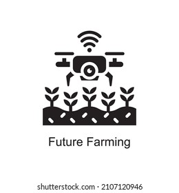 Future Farming vector Solid Icon Design illustration. Educational Technology Symbol on White background EPS 10 File