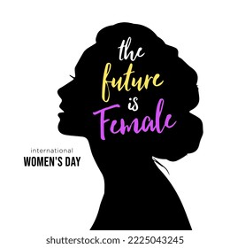 The future is female, International women's day, vector illustrations, social media banners, greeting cards, posters, brochures, and billboards, women's rights awareness, break the bias.