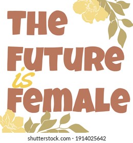 El futuro es la postal femenina con ramas verdes y flores amarillas