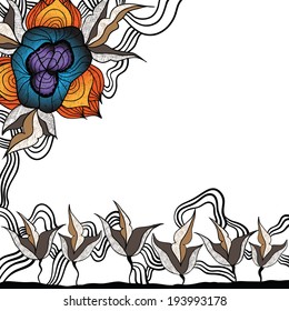 Future flora. Vector floral picture.