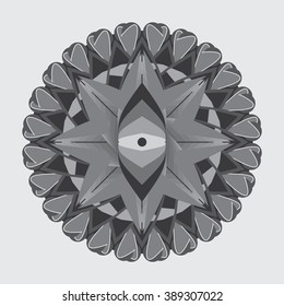 Future Flower Mandala in gray