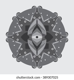 Future Flower Mandala in gray