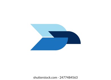 Diseño del logotipo del pájaro azul volador futuro
