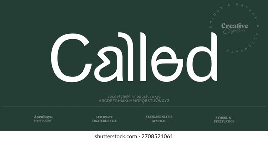 Zukünftiges Schriftalphabet. Kleinbuchstaben minimal. Intelligentes typografisches Design