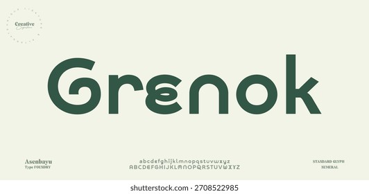 Alfabeto de fonte futuro. Letras minúsculas mínimas. Design tipográfico do Smart Space 