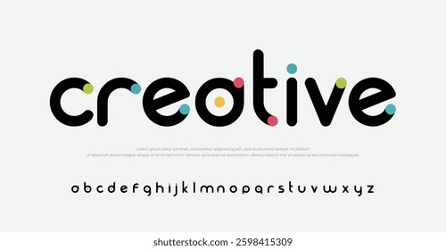 Future font creative modern alphabet fonts. Typography colorful bold with color dot regular. vector illustrator