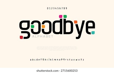 Zukünftige Schriftarten kreative moderne Alphabet-Schriftarten. Typografie bunt fett mit Farbe Punkt regelmäßig. Vektorgrafik