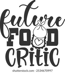 Future Food Critic - Baby Bib Illustration