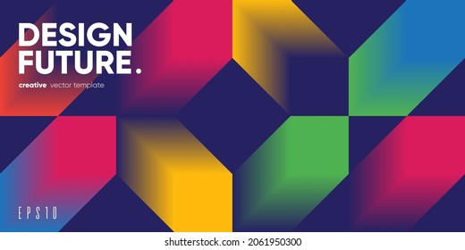 Future geometric banner design. Gradient shapes composition. Vector illustration.
