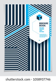 Future geometric design template. Abstract striped textured geometric vector pattern. Layout for Cover, Placard, Poster, Flyer and Banner Design. A4 print format.