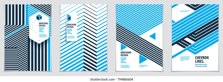Future geometric design templates. Abstract striped textured geometric vector patterns set. Layouts for Covers, Placards, Posters, Flyers and Banner Designs. A4 print format.