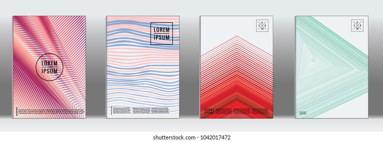 Future geometric layout.  Vector trendy line pattern for poster brochure.  Set of templates for business brochures.  2d prints for banner background.  Graphic pattern for annual album backdrop.