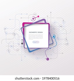 Future geometric simple  shapes composition.  Vector trendy design in hipster colors. 