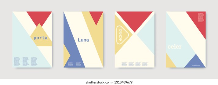 Future geometric template. Blue, pink, gold, white, bright colorful set graphic design covers. Cool geometric shape compositions.  Future geometric template. Trendy backgrounds. Futuristic pattern.