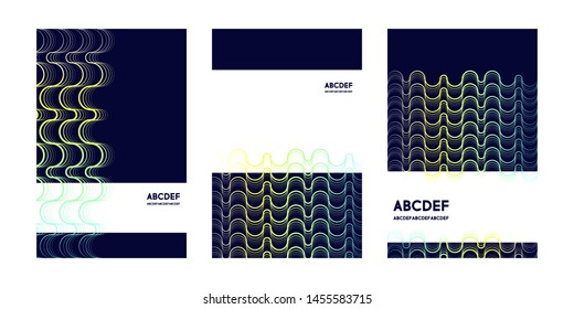 Future geometric template bright colorful set graphic design covers trendy background