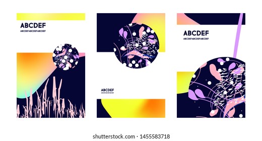 Future geometric template bright colorful set graphic design covers trendy background