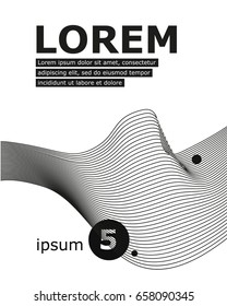 Future geometric template. Covers with black geometric wavy lines. Template for Banners, Placards, Posters, Flyers and Banner Designs. Contemporary poster
