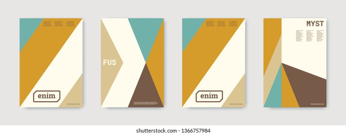 Future geometric template. Mustard, gold, green, white, bright colorful set graphic design covers. Cool geometric shape compositions. Future geometric template. Trendy backgrounds. Futuristic pattern.