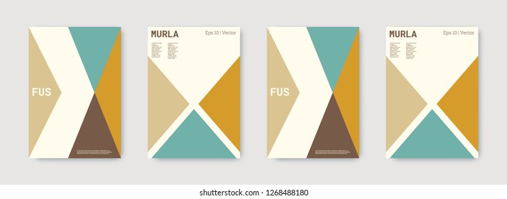 Future geometric template. Nude, gold, white, bright colorful set graphic design covers. Cool geometric shape compositions. Future geometric template. Trendy backgrounds. Futuristic pattern.