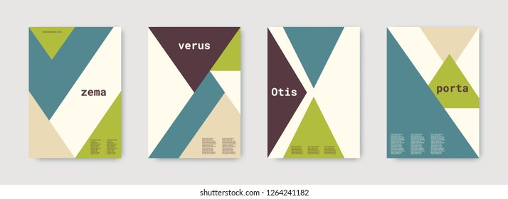 Future geometric template. Nude, green, white, bright colorful set graphic design covers. Cool geometric shape compositions. Future geometric template. Trendy backgrounds. Futuristic pattern.