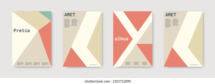 Future geometric template. Pastel, pink, nude, white, bright colorful set graphic design covers. Cool geometric shape compositions. Future geometric template. Trendy backgrounds. Futuristic pattern.