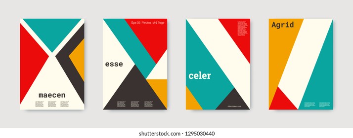 Future geometric template. Red, gold, black, white, bright colorful set graphic design covers. Cool geometric shape compositions. Future geometric template. Trendy backgrounds. Futuristic pattern.