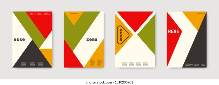 Future geometric template. Red, gold, grren, black, bright colorful set graphic design covers. Cool geometric shape compositions. Future geometric template. Trendy backgrounds. Futuristic pattern.