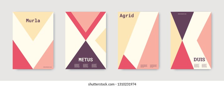 Future geometric template. Red, pink, gold, white, bright colorful set graphic design covers. Cool geometric shape compositions.  Future geometric template. Trendy backgrounds. Futuristic pattern.