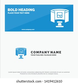 Future, Glasses, Science, Technology SOlid Icon Website Banner and Business Logo Template
