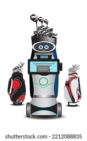 Future golf bag vector illustration.