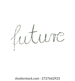 future hand writing text design on white