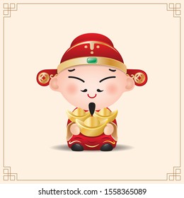 caishen（God of wealth），Pray for future happiness, business success, business prosperity, and more wealth.