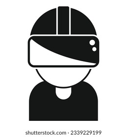 Future headset icon simple vector. Vr glasses. Cyber head