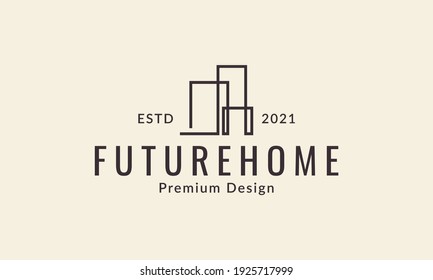 future home architecture lines logo design vector icon symbol illustration