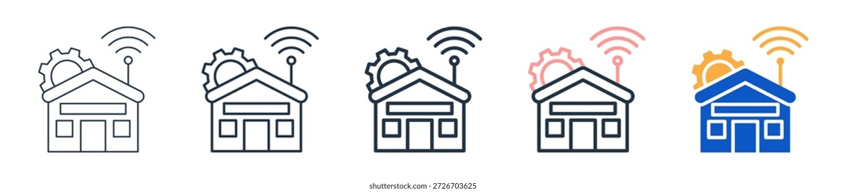 Future House diferentes iconos de estilo conjunto de Ilustración vectorial.