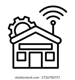 Ilustração do vetor do projeto da linha do ícone da casa futura