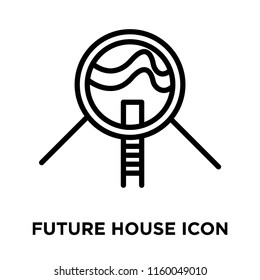 Future House icon vector isolated on white background, Future House transparent sign , line or linear sign, element design in outline style