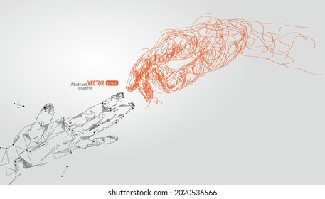 Future Human Robot Interaction. Abstract Vector Technology Business Background.